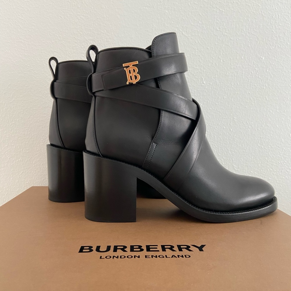 Authentic Burberry Pryle Ankle Block Heel Bootie